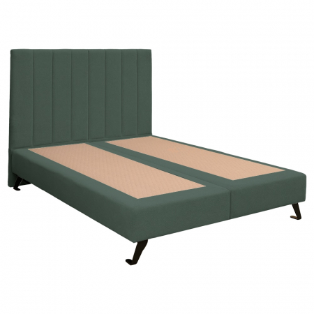 Pat dublu tapițat boxspring Columbia cu picioare, verde, 180/200 [3]
