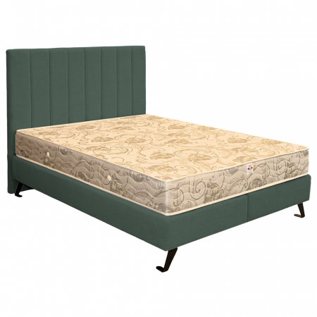 Pat dublu tapițat boxspring Columbia cu picioare, verde, 180/200 [1]