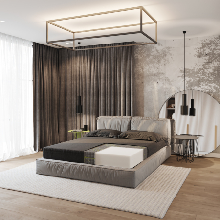 Saltea GREEN SPORT GELADI 180 cm * 190 cm * 20 cm, structura cu poliuretanica, fermitate moale, husa detasabila [2]