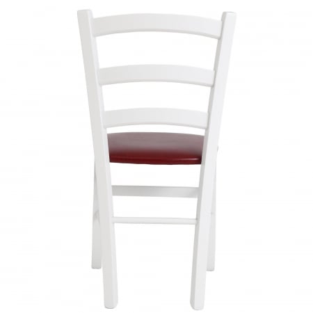 Scaun Paesana, cadru fag, culoare alb, material piele ecologica visiniu [3]