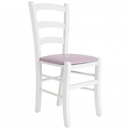 Scaune bucatarie - Scaun Paesana, cadru fag, culoare alb, material piele ecologica mov