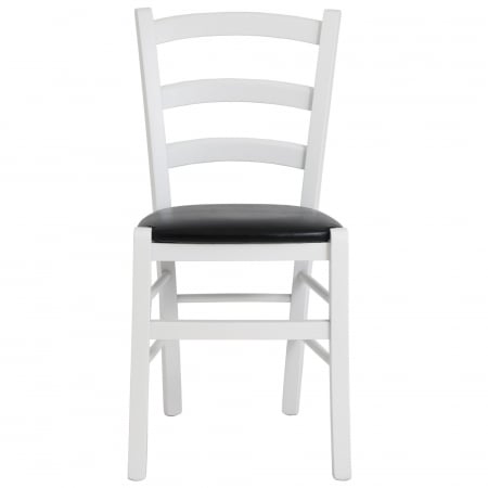 Scaun Paesana, cadru fag, culoare alb, material piele ecologica negru [4]