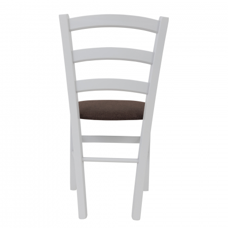 Scaun Paesana, cadru fag, culoare alb, material stofa S04 maro [3]