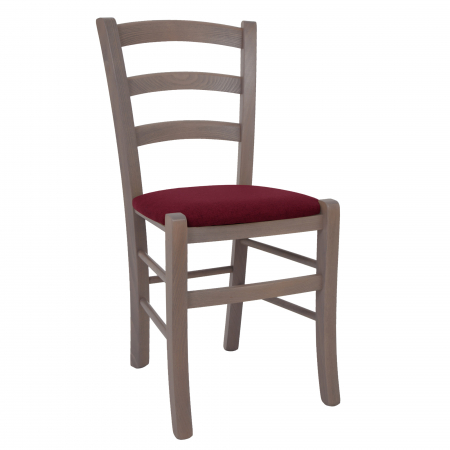 Scaune bucatarie - Scaun Paesana, cadru fag, culoare gri, material stofa G16 rosu