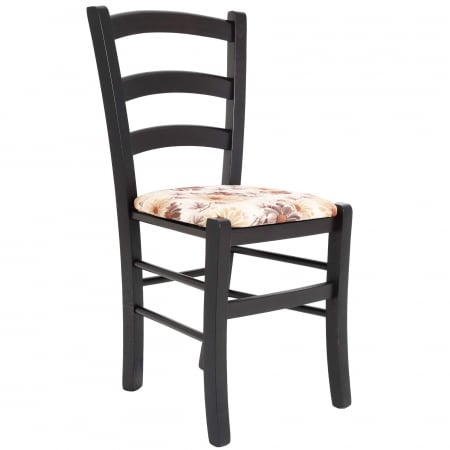 Scaun Paesana, cadru fag, culoare wenge, material stofa print floral maro