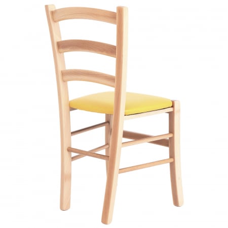 Scaun Paesana, cadru fag, material piele ecologica galben [2]