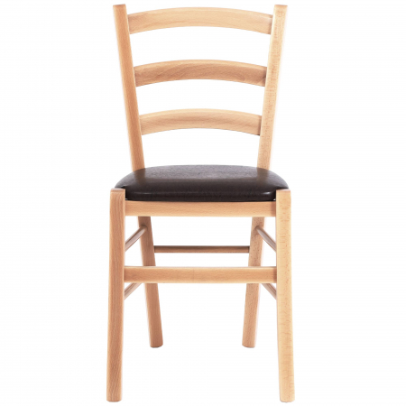 Scaun Paesana, cadru fag, material piele ecologica maro [4]