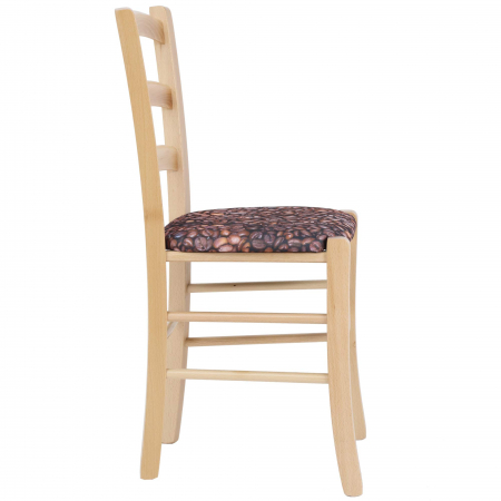 Scaun Paesana, cadru fag, material stofa print cafea [1]