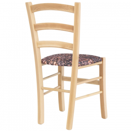 Scaun Paesana, cadru fag, material stofa print cafea [2]