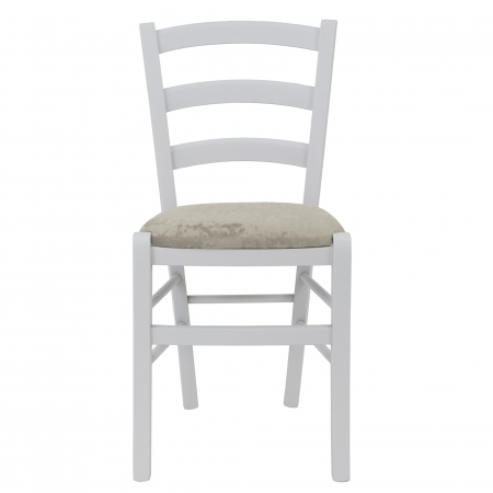 Scaun Paesana, cadru fag, culoare alb, material stofa E04 crem [1]