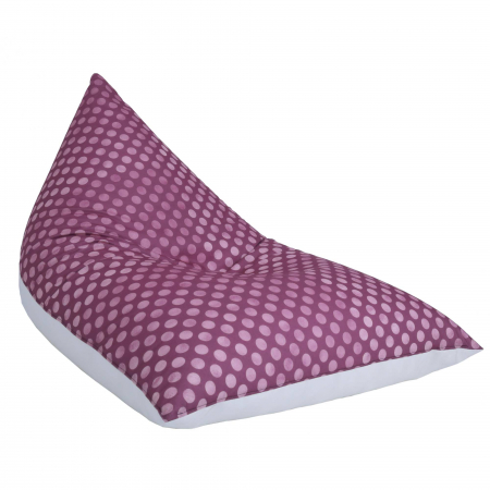 Magazin - Bean bag Relax - Buline mov - Imitatie piele alb