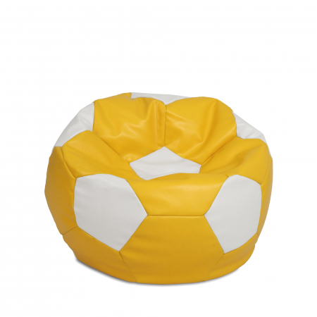 Magazin - Mondo Ball - fotoliu puf - imitatie piele - galben/alb