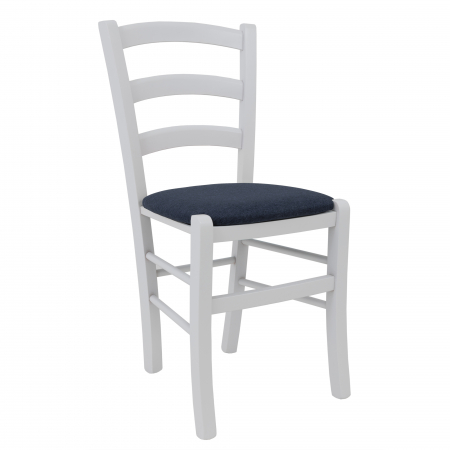 Fara Categorie - Scaun Paesana, cadru fag, culoare alb, material stofa S80 albastru