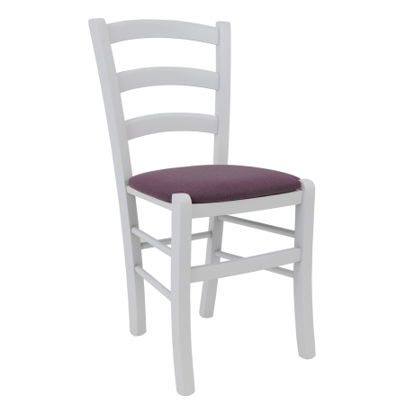 Fara Categorie - Scaun Paesana, cadru fag, culoare alb, material stofa S69 mov