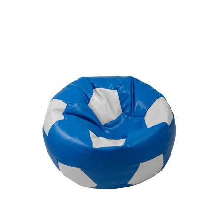 Fotolii Puf - Baby Ball - fotoliu puf - imitatie piele albastru/alb