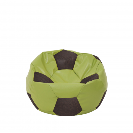 Fotolii Puf - Baby Ball - fotoliu puf - imitatie piele verde/maro