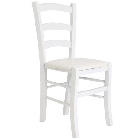 Magazin - Scaun Paesana, cadru fag, culoare alb, material piele ecologica alb