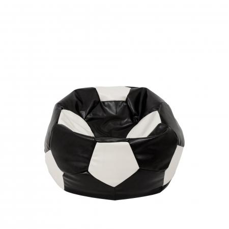 Fotolii Puf - Baby Ball - fotoliu puf - imitatie piele negru/alb