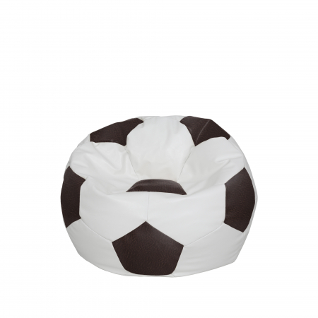 Fotolii Puf - Baby Ball - fotoliu puf - imitatie piele alb/maro