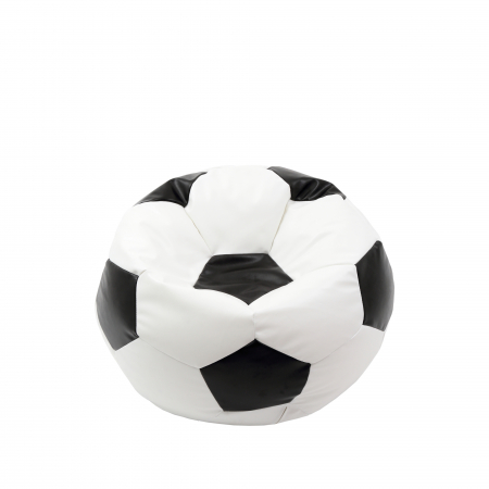 Fotolii Puf - Baby Ball - fotoliu puf - imitatie piele alb/negru