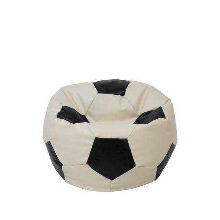 Fotolii Puf - Baby Ball - fotoliu puf - imitatie piele crem/negru