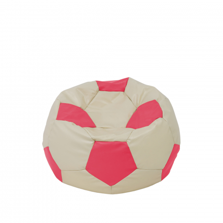 Fotolii Puf - Baby Ball - fotoliu puf - imitatie piele crem/roz