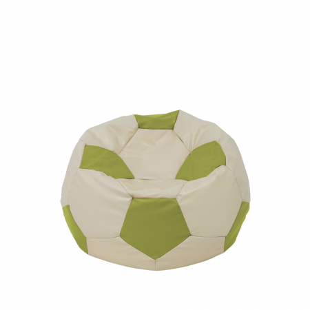 Fotolii Puf - Baby Ball - fotoliu puf - imitatie piele crem/verde