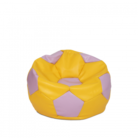 Fotolii Puf - Baby Ball - fotoliu puf - imitatie piele galben/mov