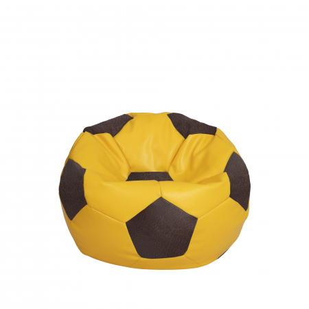 Fotolii Puf - Baby Ball - fotoliu puf - imitatie piele galben/maro