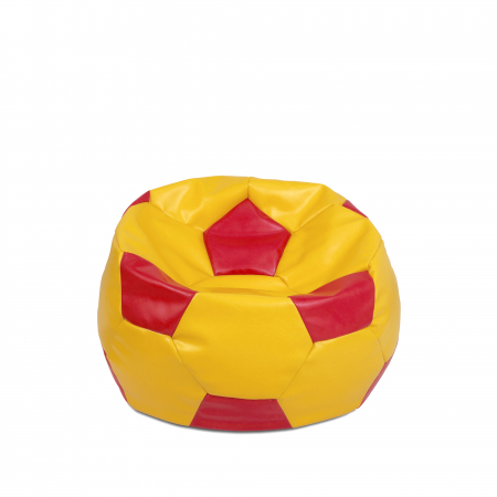 Fotolii Puf - Baby Ball - fotoliu puf - imitatie piele galben/rosu