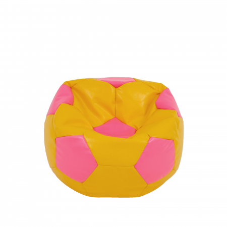 Fotolii Puf - Baby Ball - fotoliu puf - imitatie piele galben/roz