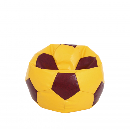 Fotolii Puf - Baby Ball - fotoliu puf - imitatie piele galben/visiniu