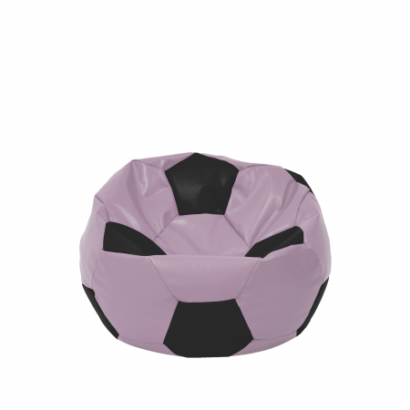 Fotolii Puf - Baby Ball - fotoliu puf - imitatie piele mov/negru