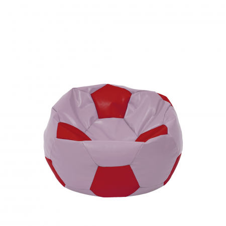 Fotolii Puf - Baby Ball - fotoliu puf - imitatie piele mov/rosu