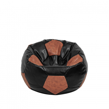 Fotolii Puf - Baby Ball - fotoliu puf - imitatie piele negru/cognac