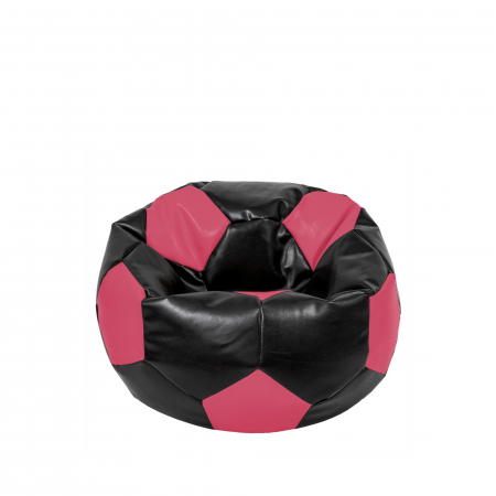 Fotolii Puf - Baby Ball - fotoliu puf - imitatie piele negru/roz