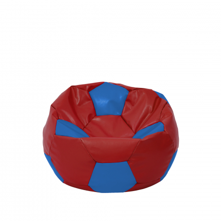 Fotolii Puf - Baby Ball - fotoliu puf - imitatie piele rosu/albastru