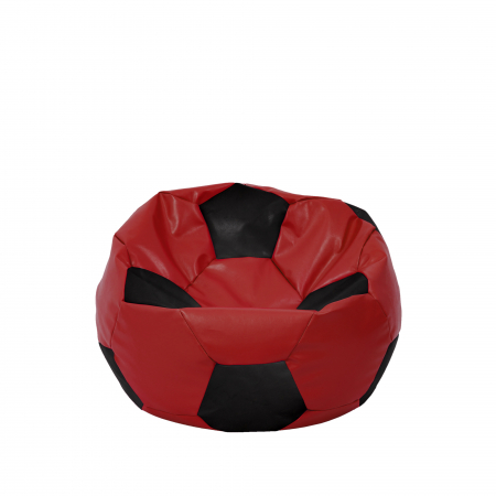 Fotolii Puf - Baby Ball - fotoliu puf - imitatie piele rosu/negru