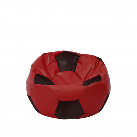 Fotolii Puf - Baby Ball - fotoliu puf - imitatie piele rosu/wenge