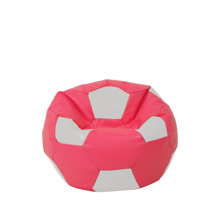 Fotolii Puf - Baby Ball - fotoliu puf - imitatie piele roz/alb