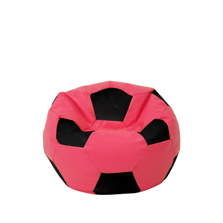 Fotolii Puf - Baby Ball - fotoliu puf - imitatie piele roz/negru