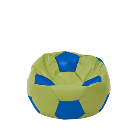 Fotolii Puf - Baby Ball - fotoliu puf - imitatie piele verde/albastru