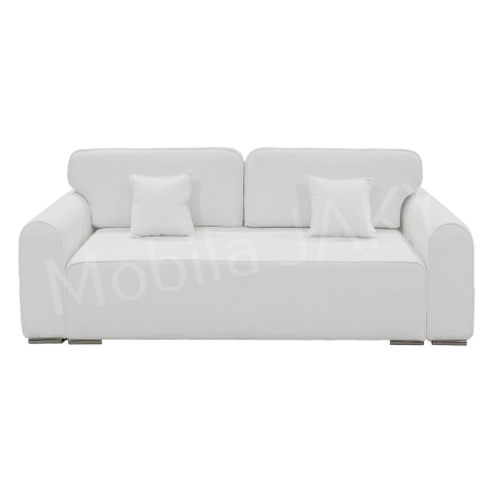 Fara Categorie - Canapea extensibila MELINA, 3 locuri, stofa boucle alb 01, cu lada de depozitare, dimensiunea 244x100x80 cm