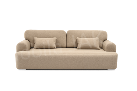 Living - Canapea extensibila NUVIA, 3 locuri, stofa boucle cappuccino 14, cu lada de depozitare, dimensiunea 242x100x83 cm