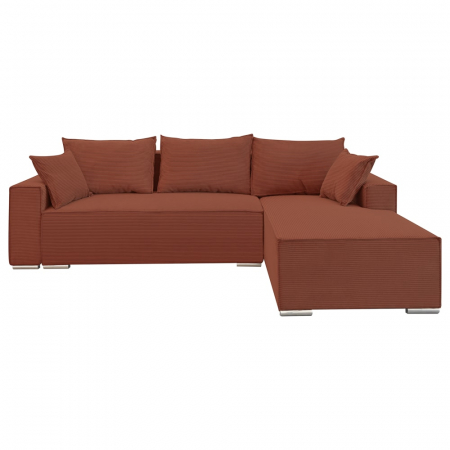Canapele - Coltar extensibil Lincoln mini dreapta, cu lada de depozitare 280*185*102, caramiziu -52 N