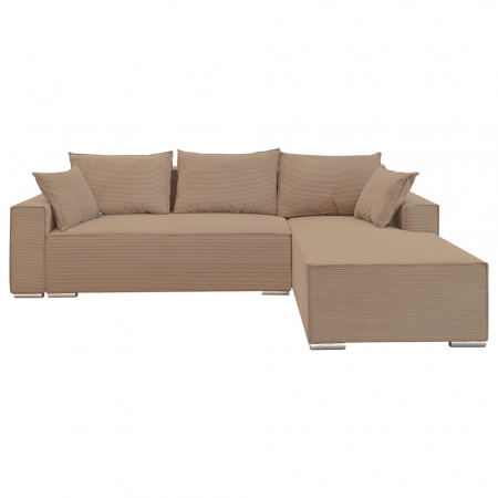 Promotii - Coltar extensibil Lincoln mini dreapta, cu lada de depozitare, 280*185*102 cm, cappuccino 17N