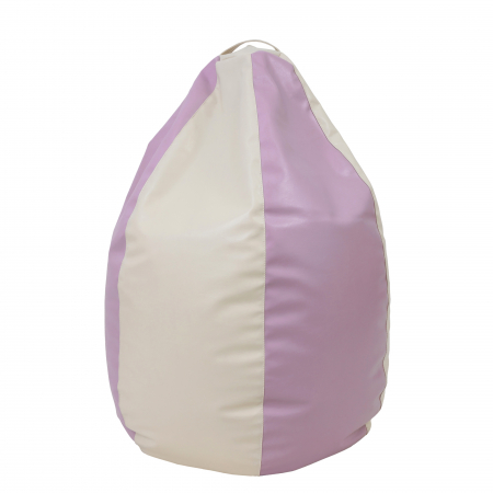 Magazin - Mara - fotoliu puff - imitatie piele - crem/mov