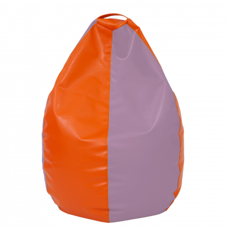 Magazin - Mara - fotoliu puff - imitatie piele - portocaliu/mov