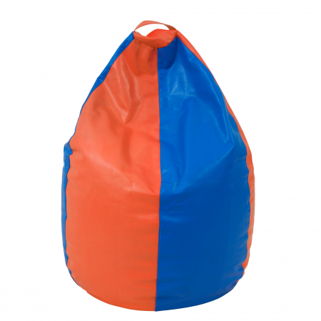 Magazin - Mara - fotoliu puff - imitatie piele - portocaliu/albastru