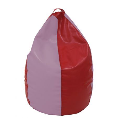 Noutăți - Mara - fotoliu puff - imitatie piele - rosu/mov